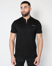  Training Zip Up Muscle Tee - Black