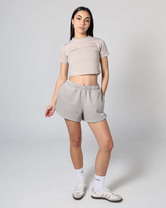 Base Crop Tee - Cool Grey