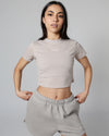 Base Crop Tee - Cool Grey