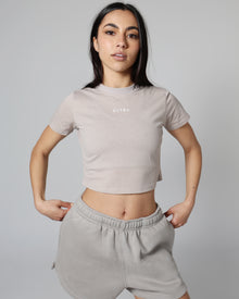  Base Crop Tee - Cool Grey