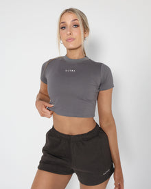  Base Crop Tee - Ash