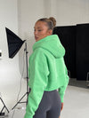 Base Cropped Zip Hoodie - Electric Green